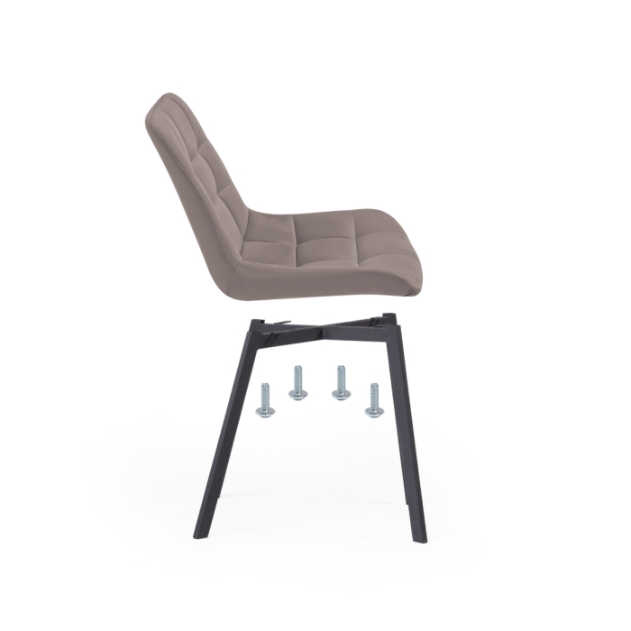 Стул на металлокаркасе Челси латте / черный каркас