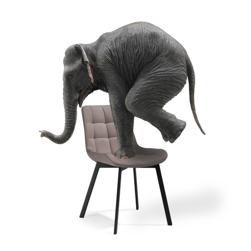 Стул на металлокаркасе Челси латте / черный каркас