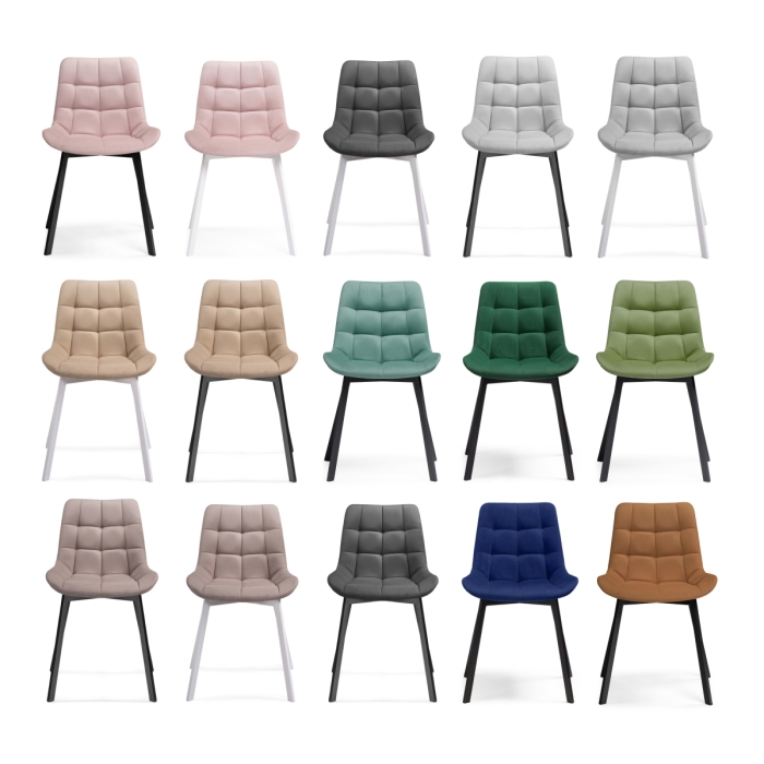 Стул на металлокаркасе Челси белый / светло-серый