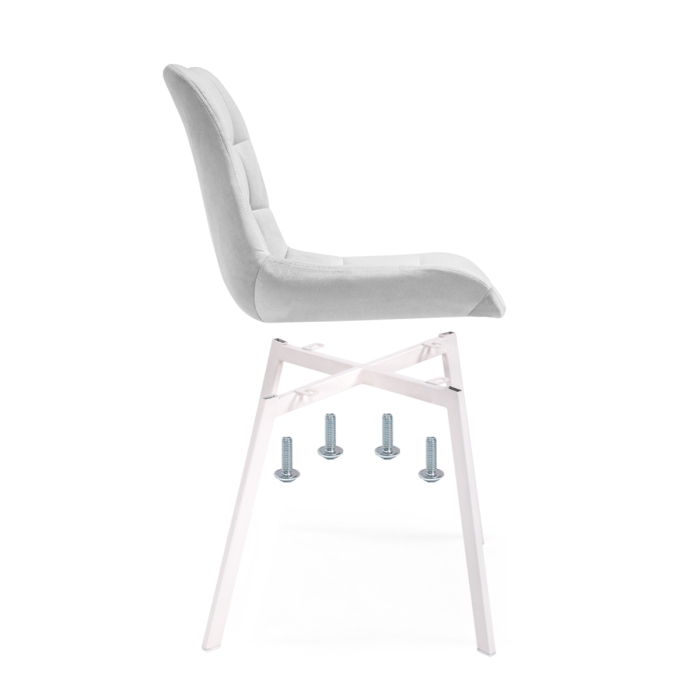 Стул на металлокаркасе Челси белый / светло-серый