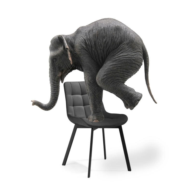 Стул на металлокаркасе Челси черный / темно-серый