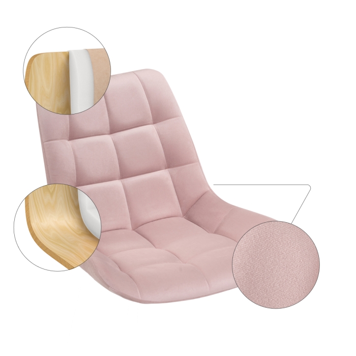 Стул на металлокаркасе Челси розовый / черный