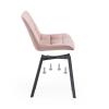 Стул на металлокаркасе Челси розовый / черный