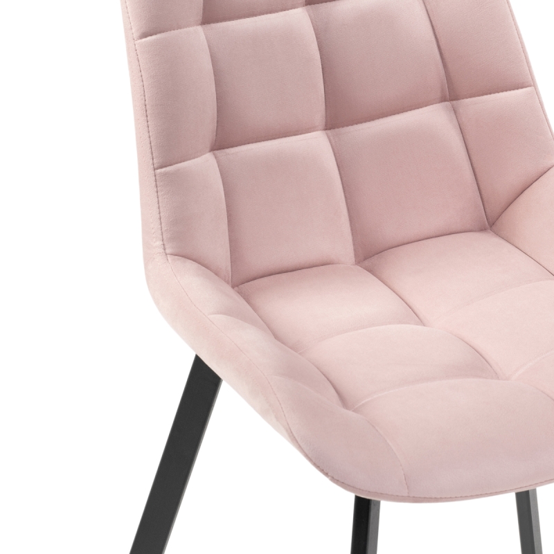 Стул на металлокаркасе Челси розовый / черный