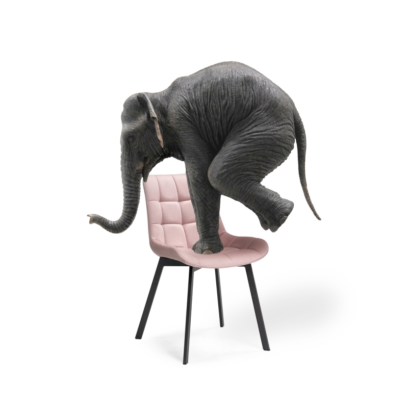 Стул на металлокаркасе Челси розовый / черный