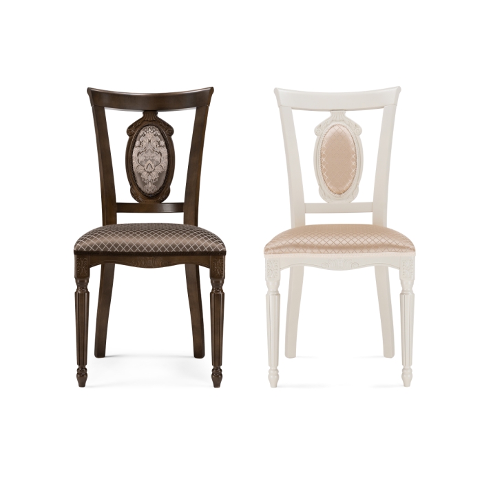 Деревянный стул Лино молочный / ромб 02