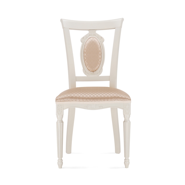 Деревянный стул Лино молочный / ромб 02