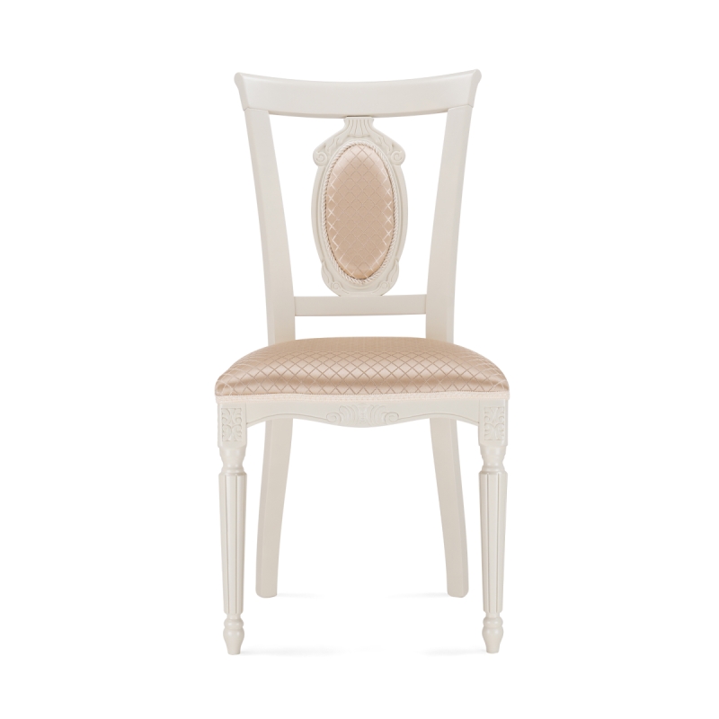 Деревянный стул Лино молочный / ромб 02