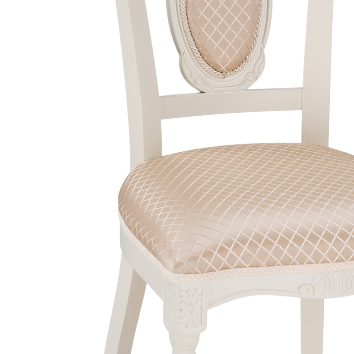 Деревянный стул Лино молочный / ромб 02
