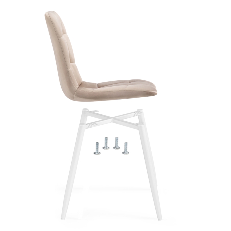 Стулья на металлокаркасе Чилли К бежевый / белый