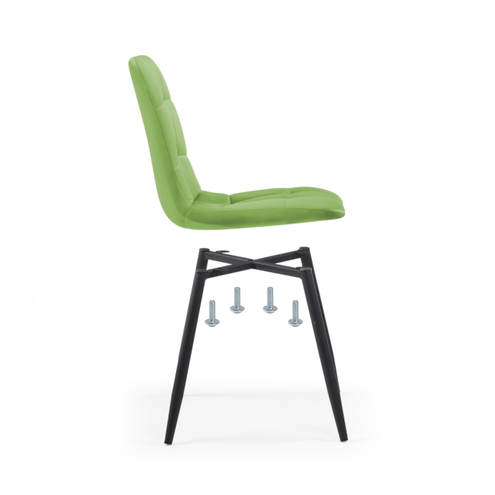 Стул на металлокаркасе Чилли велюр светло-зеленый / черный