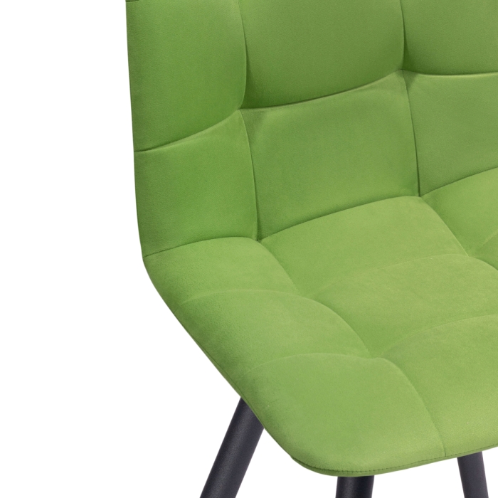 Стул на металлокаркасе Чилли велюр светло-зеленый / черный