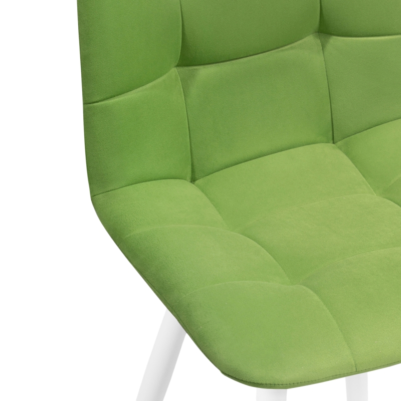 Стул на металлокаркасе Чилли велюр светло-зеленый / белый