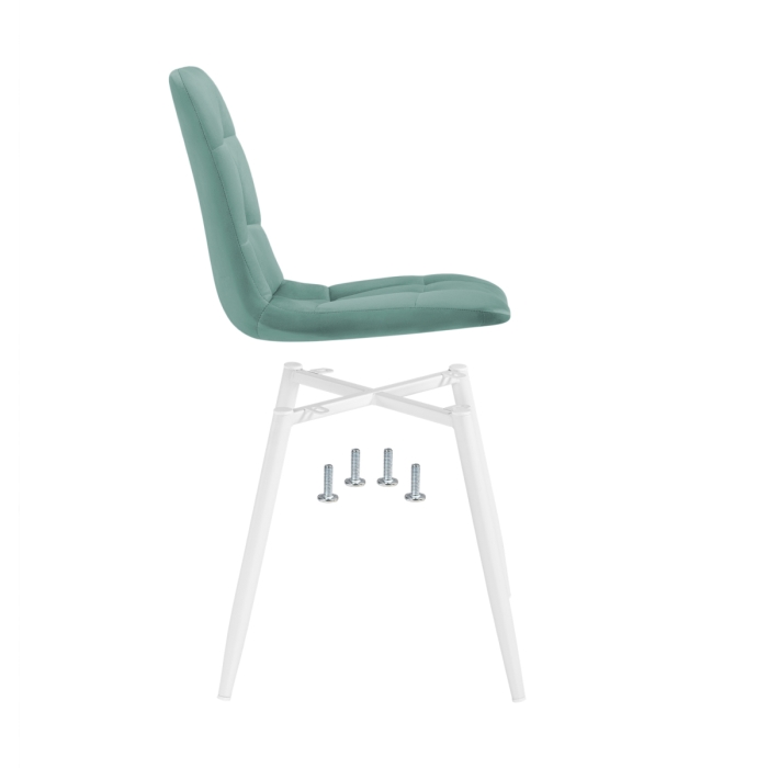 Стул на металлокаркасе Чилли К бирюзовый / белый
