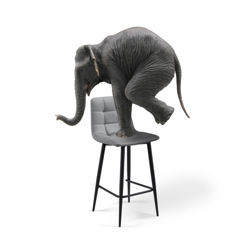 Полубарный стул Чилли К темно-серый / черный