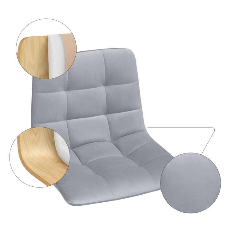 Полубарный стул Чилли К светло-серый / черный