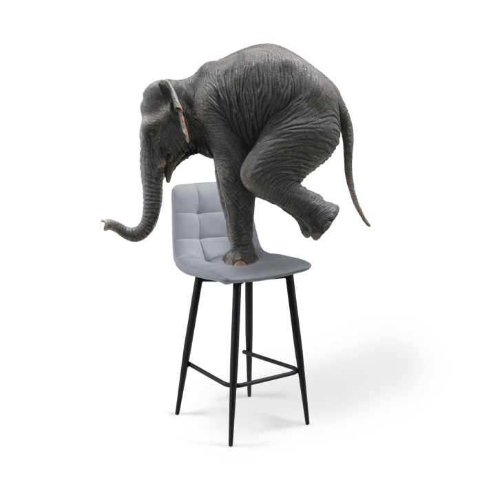 Полубарный стул Чилли К светло-серый / черный