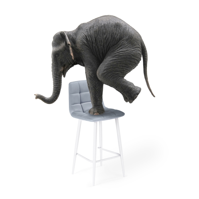 Полубарный стул Чилли К  светло-серый / белый