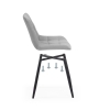 Стул на металлокаркасе Челси велюр светло-серый / черный