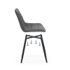 Стул на металлокаркасе Челси велюр темно-серый / черный