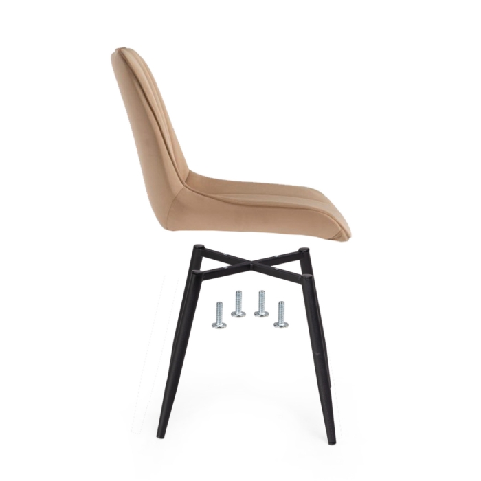 Стул на металлокаркасе Седа бежевый / черный