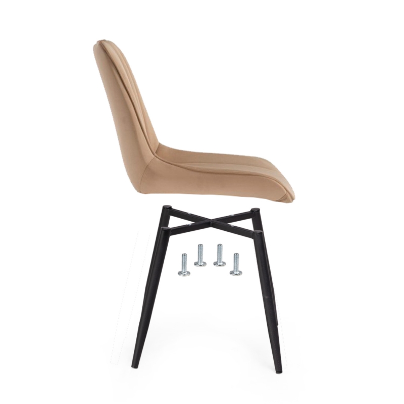 Стул на металлокаркасе Седа бежевый / черный