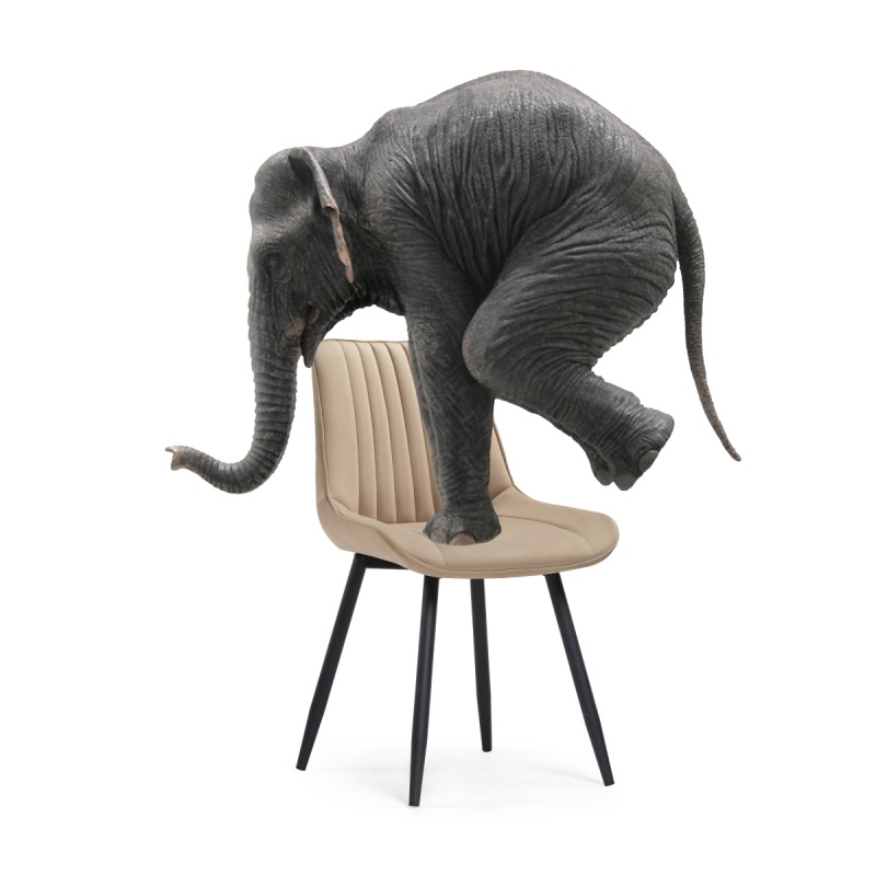 Стул на металлокаркасе Седа бежевый / черный