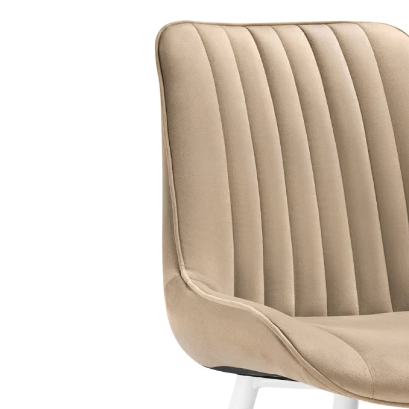 Стул на металлокаркасе Седа велюр бежевый / белый