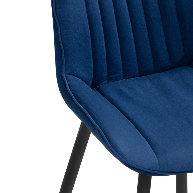 Стул на металлокаркасе Седа велюр синий / черный