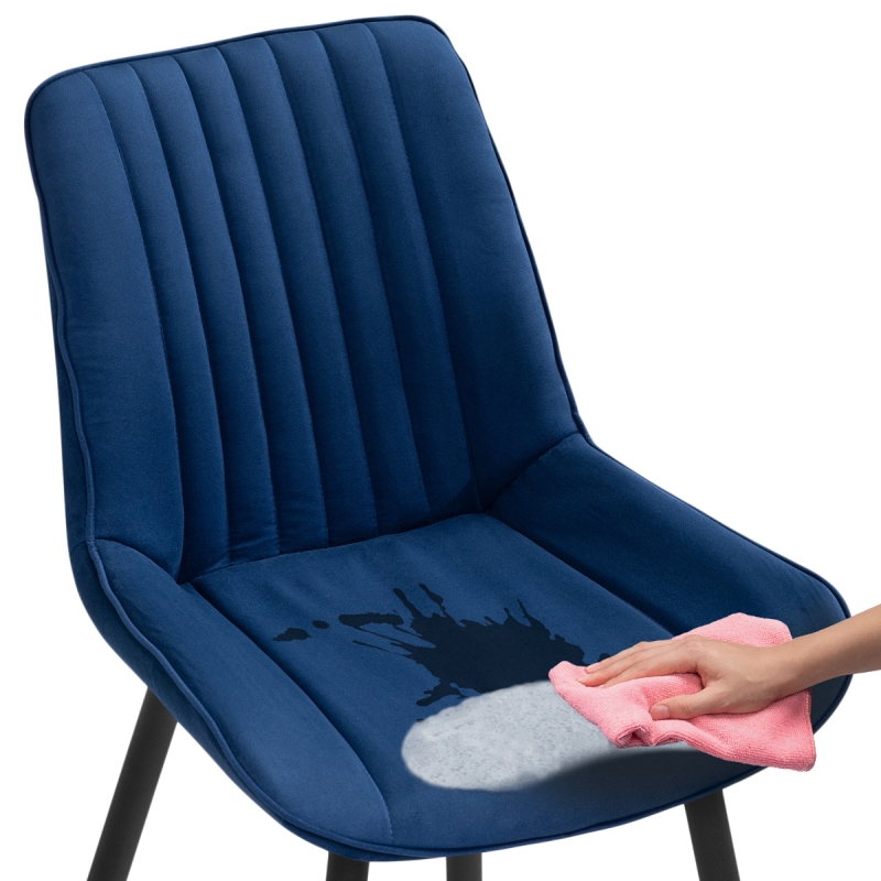 Стул на металлокаркасе Седа велюр синий / черный