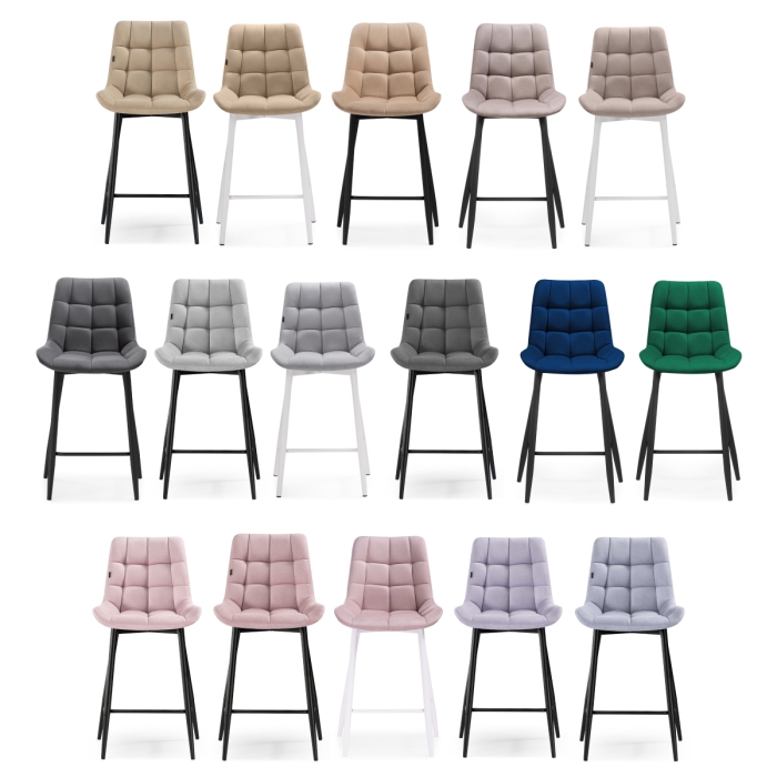 Полубарный стул Алст велюр латте / белый