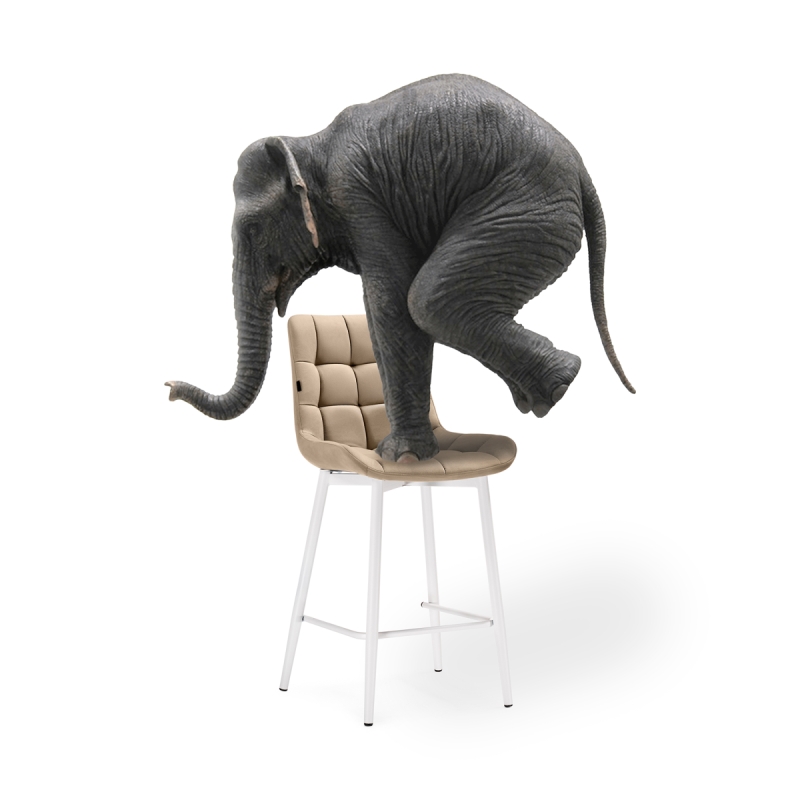 Полубарный стул Алст бежевый / белый