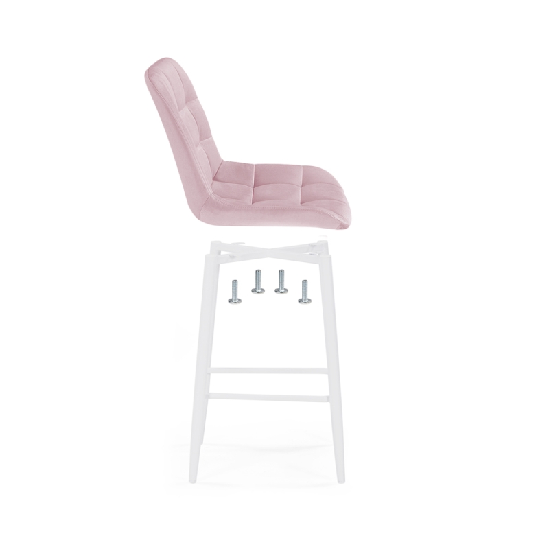 Полубарный стул Алст розовый / белый