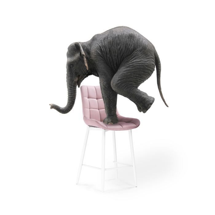 Полубарный стул Алст розовый / белый