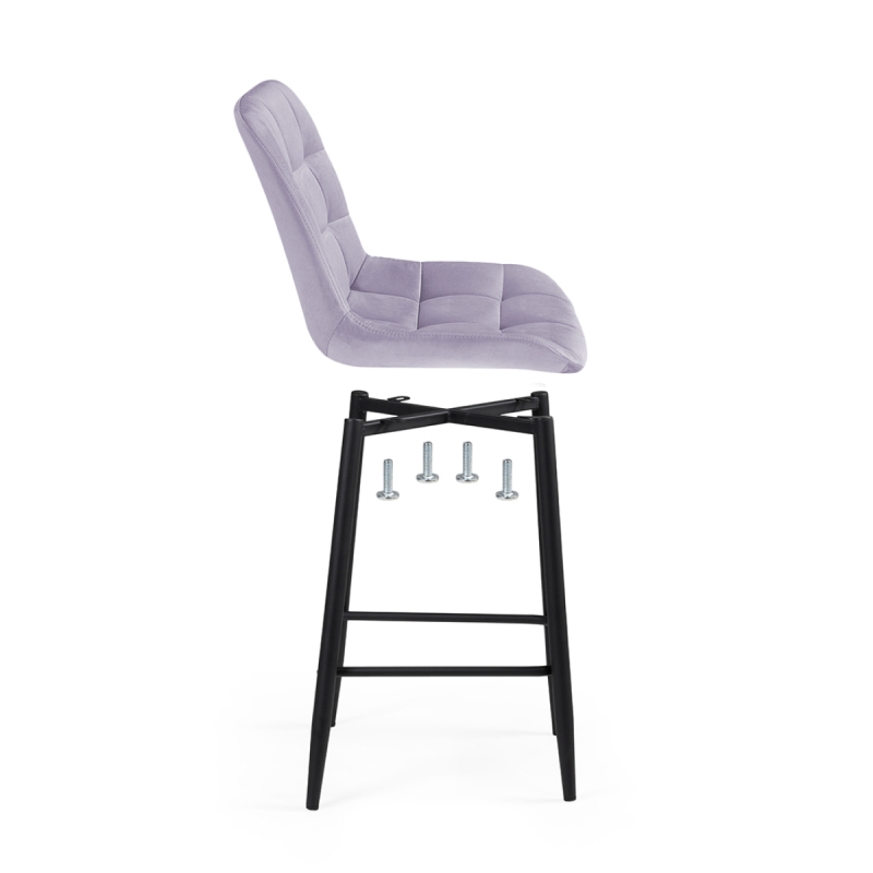 Полубарный стул Алст серо-лиловый / черный