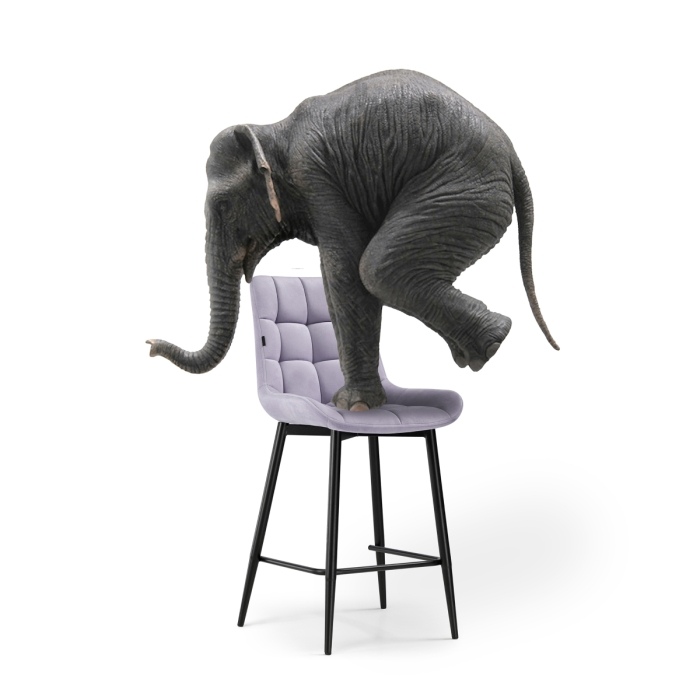 Полубарный стул Алст серо-лиловый / черный