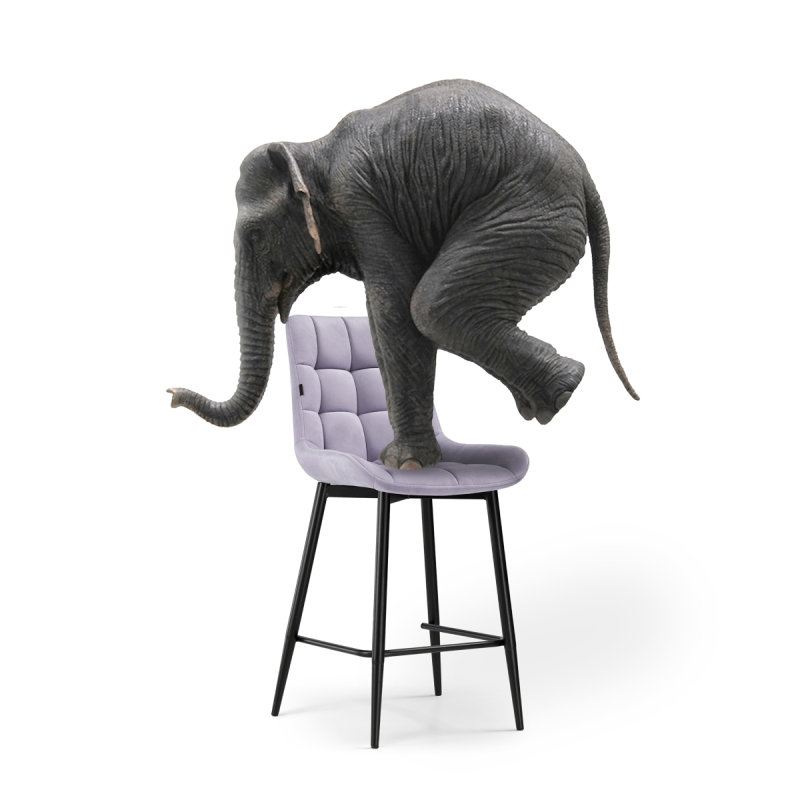 Полубарный стул Алст серо-лиловый / черный