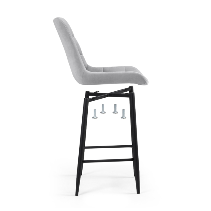 Полубарный стул Алст светло-серый / черный