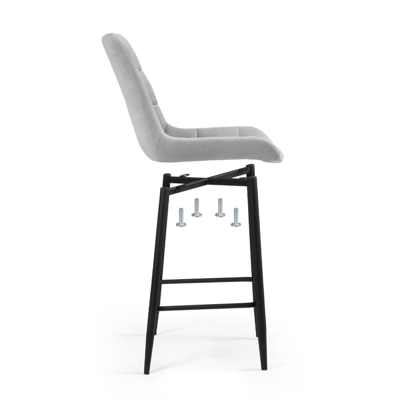 Полубарный стул Алст светло-серый / черный