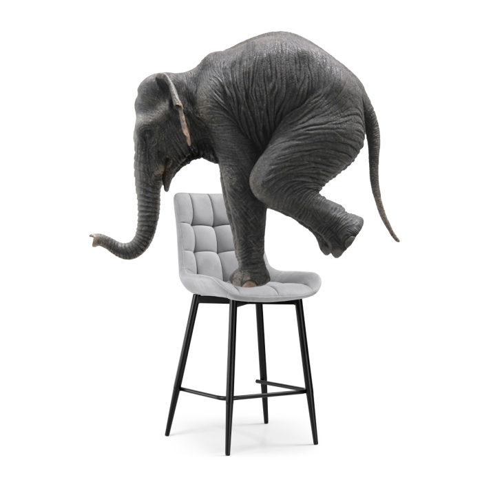 Полубарный стул Алст светло-серый / черный