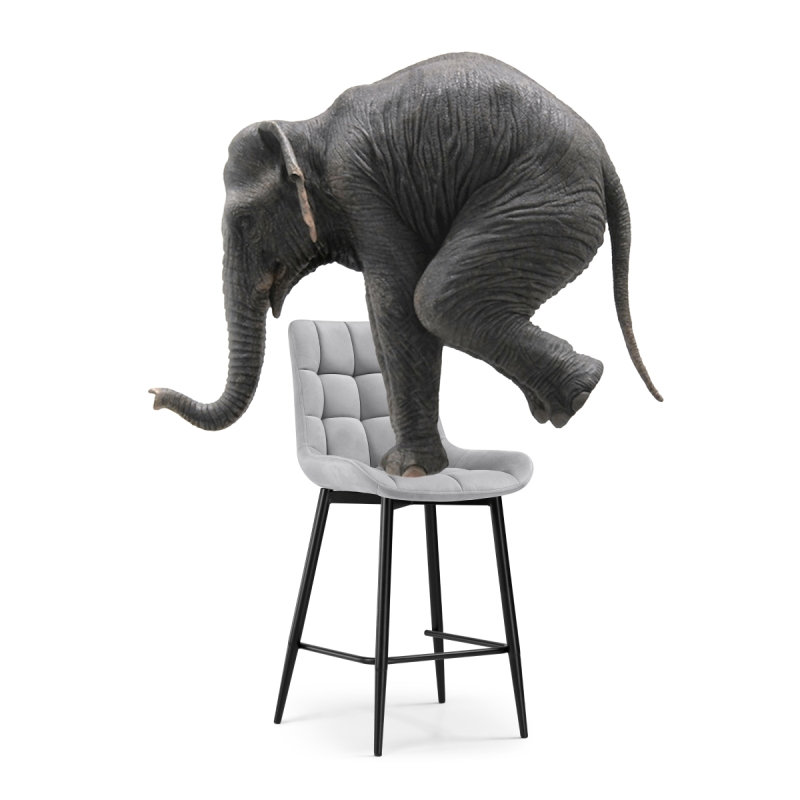 Полубарный стул Алст светло-серый / черный