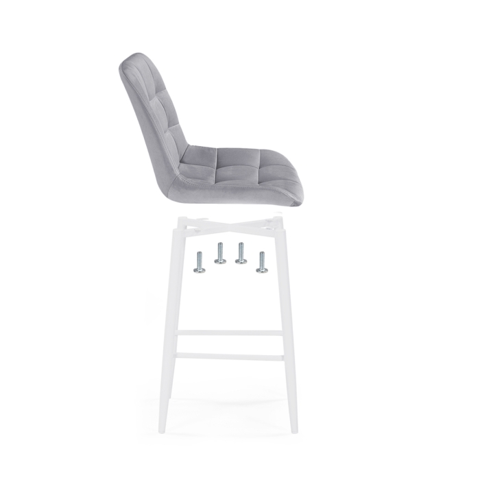 Полубарный стул Алст светло-серый / белый