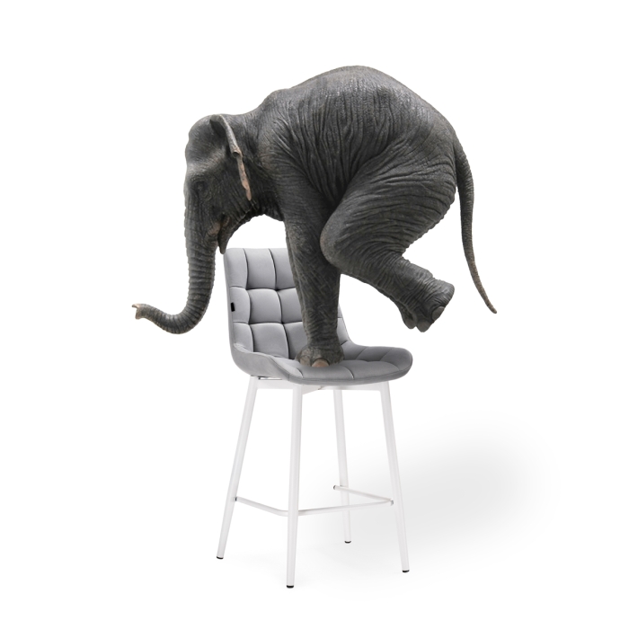 Полубарный стул Алст светло-серый / белый