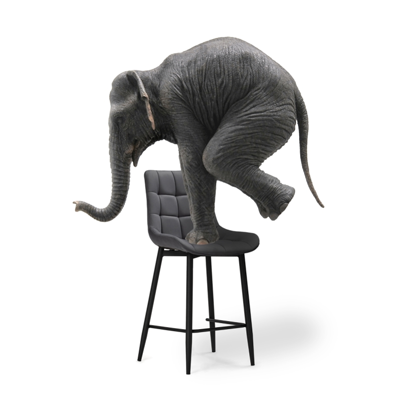 Полубарный стул Алст темно-серый / черный