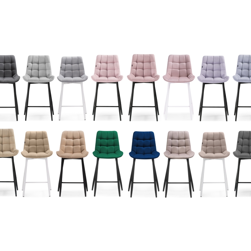 Полубарный стул Алст велюр латте / черный