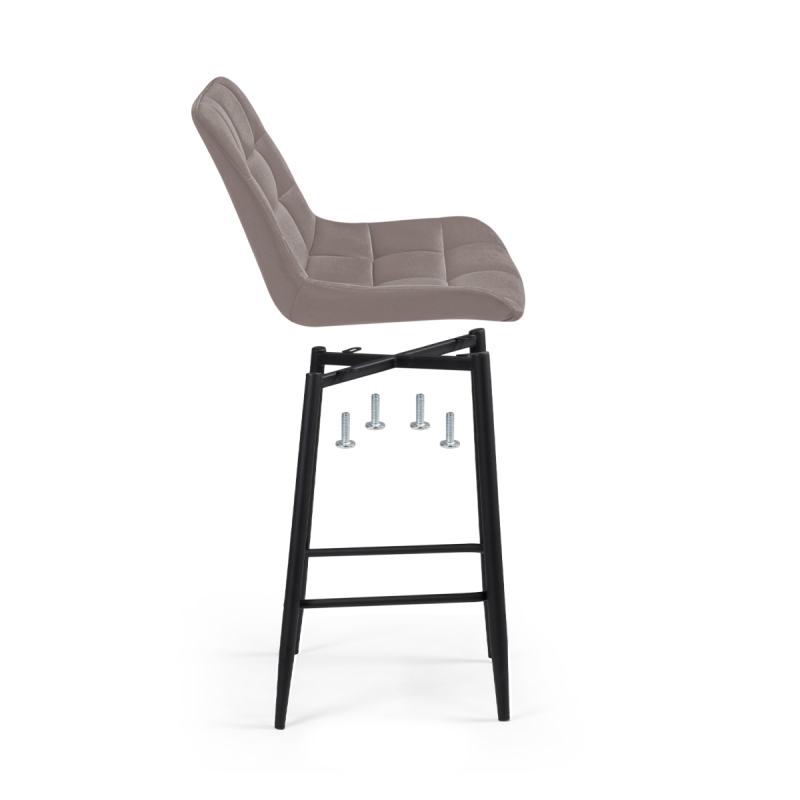 Полубарный стул Алст велюр латте / черный