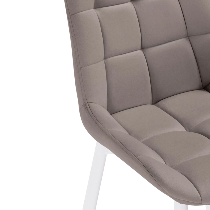 Полубарный стул Алст велюр латте / белый