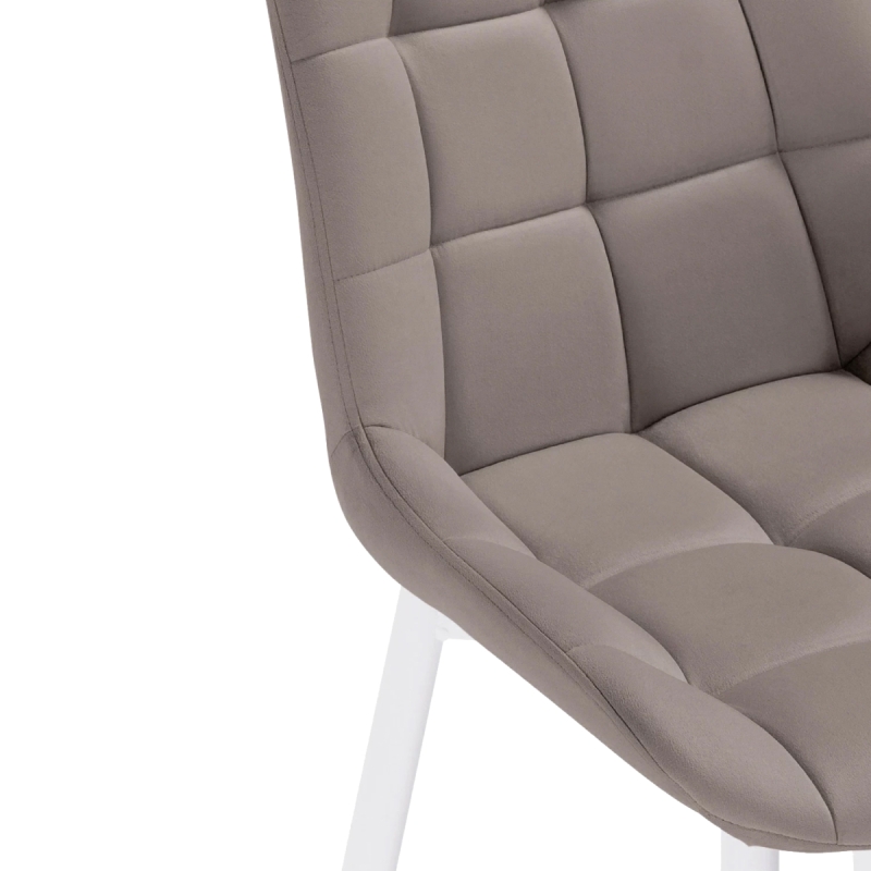 Полубарный стул Алст велюр латте / белый