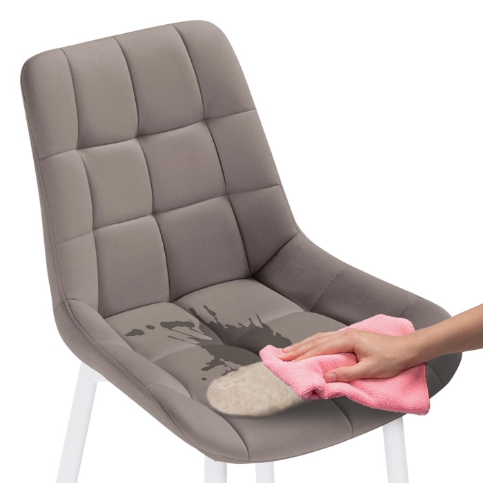 Полубарный стул Алст велюр латте / белый