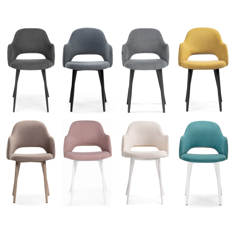 Стул на металлокаркасе Гутрид ромбы сзади белый / бирюзовый